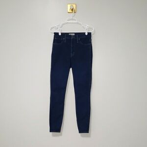 Madewell Women Skinny Jeans 28 High-Rise Tapered Dark Blue Denim Classic Casual